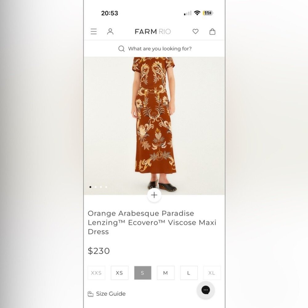 FR: Orange Arabesque Paradise Viscose MaxiDress - Picture 7 of 11